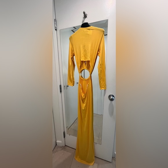 BRAND NEW Sid Neigum stunning yellow cut-out dress. Size XS - Picture 4 of 8